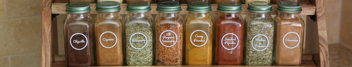 SpiceLuxe Premium Spice Jar Set -12 Square Glass 4 oz Spice