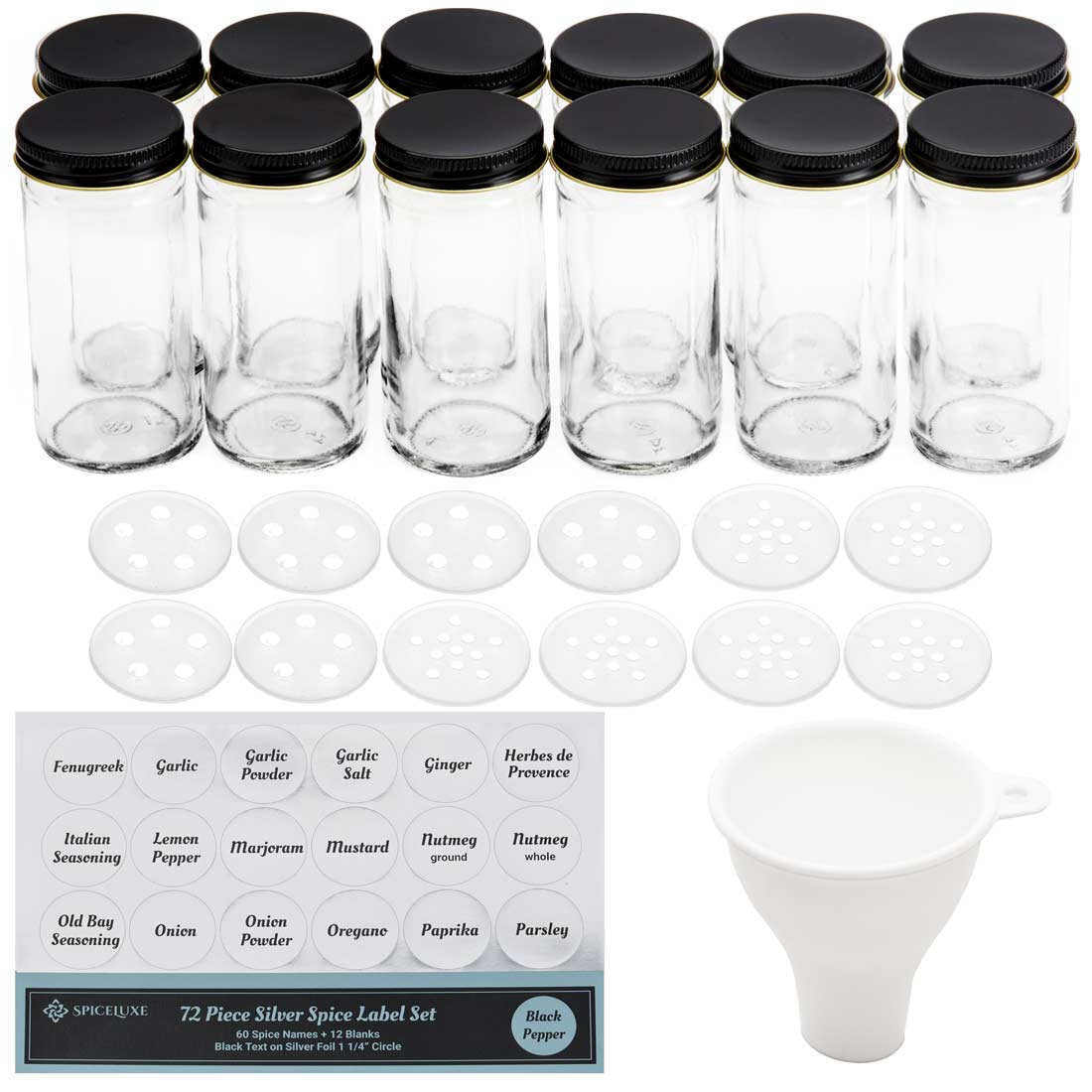 8 fl oz Plastic Spice Jars with Caps