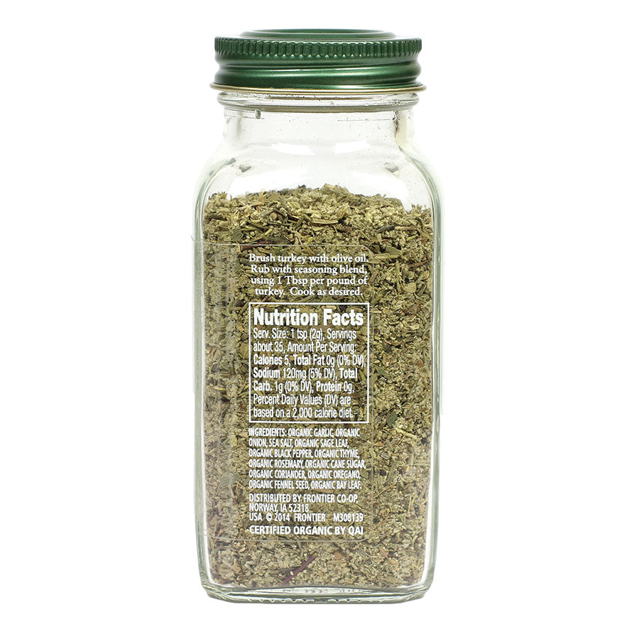 SIMPLY ORGANIC TURKEY RUB 2.43 OZ.