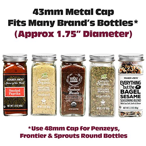 24 Stainless Steel Revolving Lids for Square Spice Bottles - Caps for  SpiceLuxe Glass Square Spice Jars ONLY