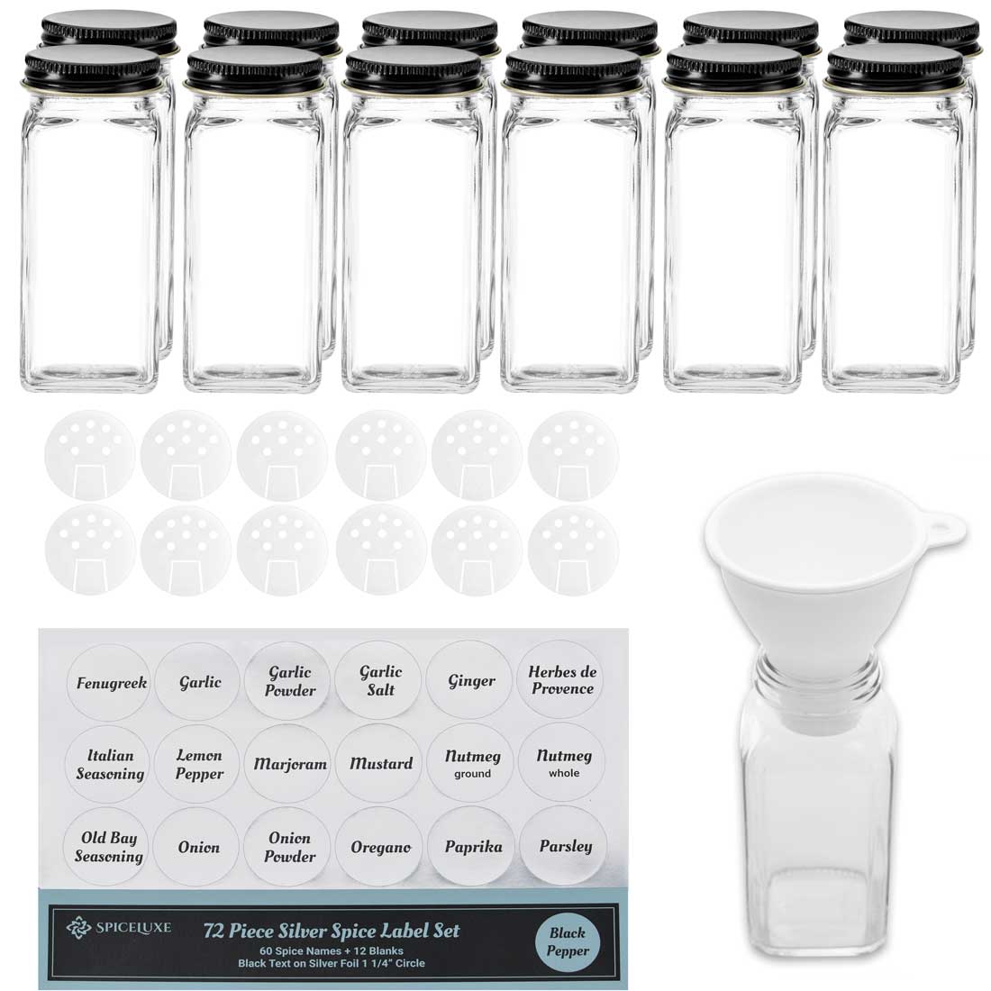 Square Spice Jars oz SpiceLuxe