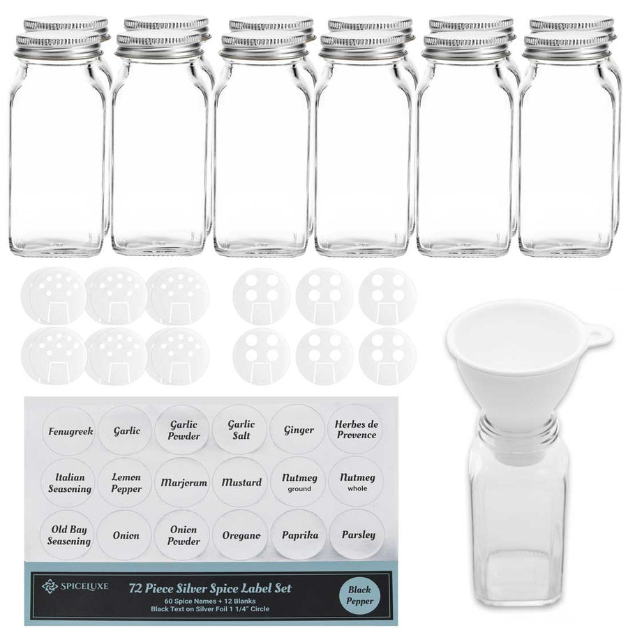 Plastic Spice Jar with Shaker Lid (16 Fl OZ-5 Pack) Refillable